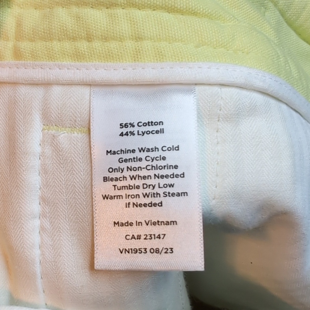 Talbots Sailor Capris Wide Leg Cropped Capri Pants Bright Lemon Sz 6P - Picture 9 of 10